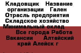 Кладовщик › Название организации ­ Гален › Отрасль предприятия ­ Складское хозяйство › Минимальный оклад ­ 20 000 - Все города Работа » Вакансии   . Алтайский край,Алейск г.